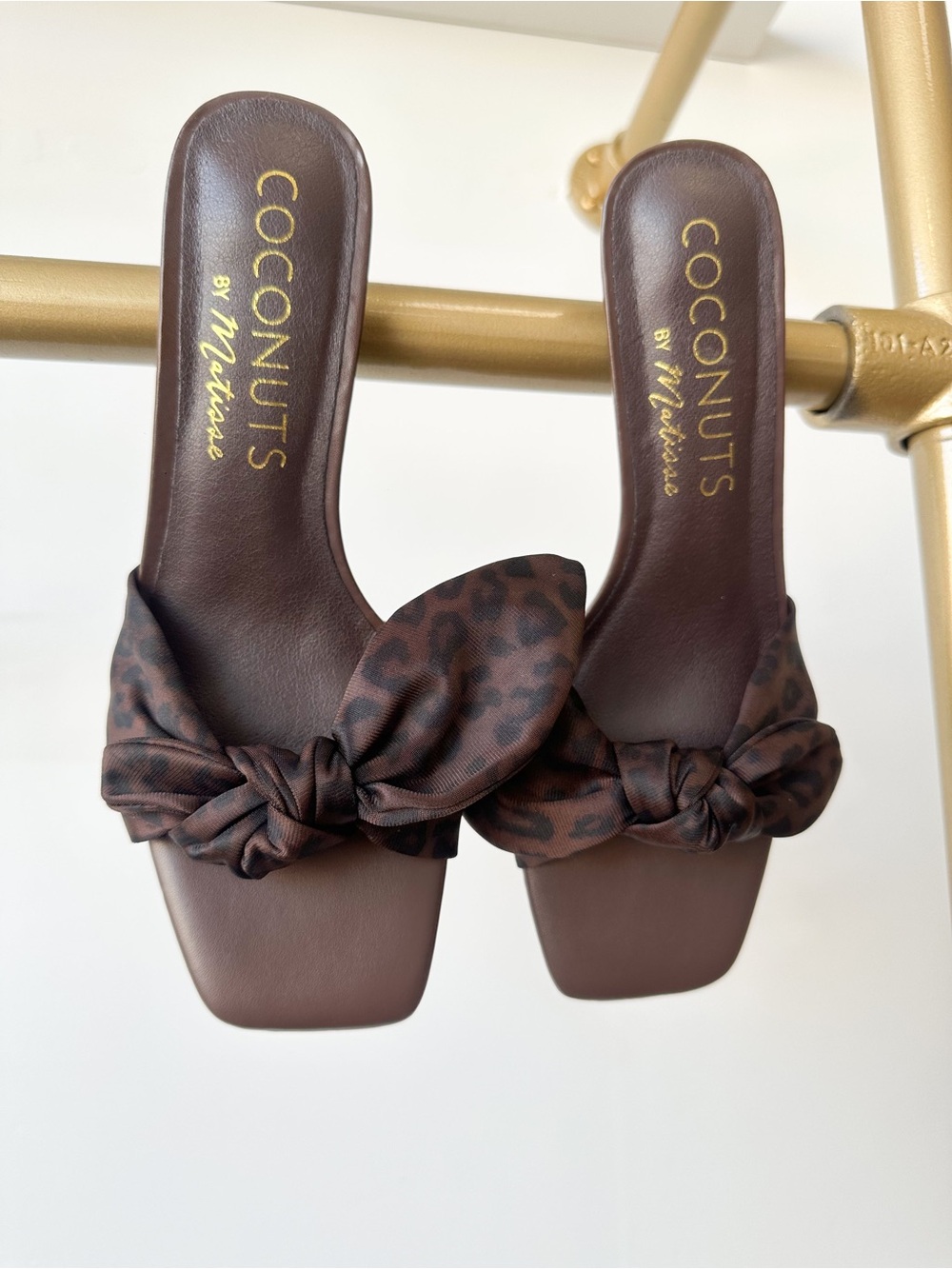 Coconuts by Matisse Dark Brown Leopard Knot heel